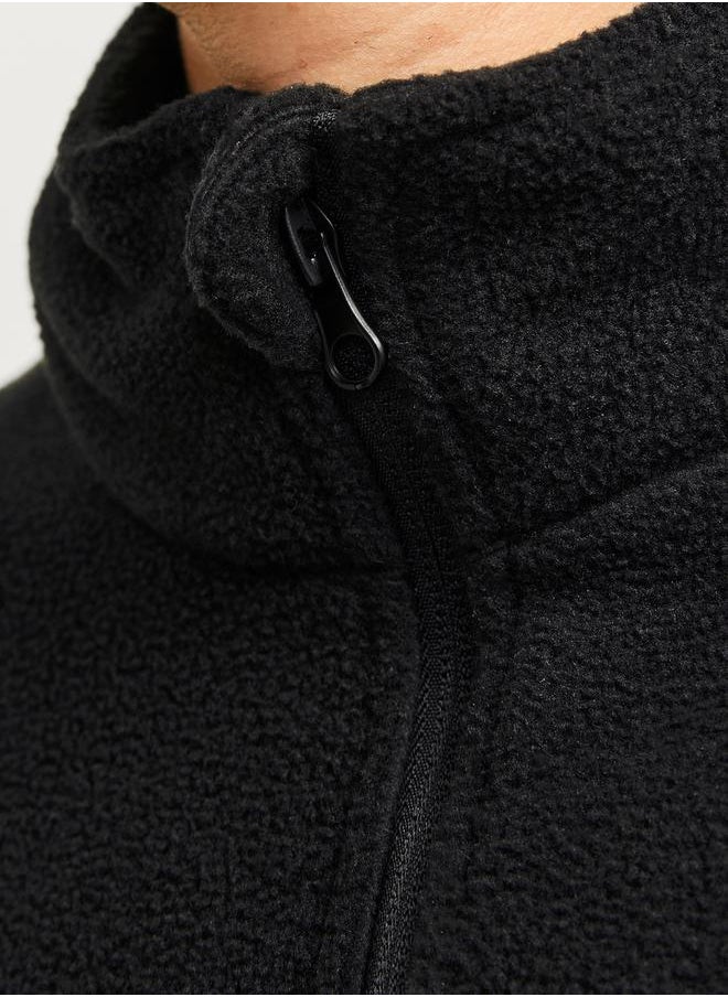 JJ Rebel by Jack and Jones Contrast Panel Fleece Jacket with Zip Pockets  - Image 4