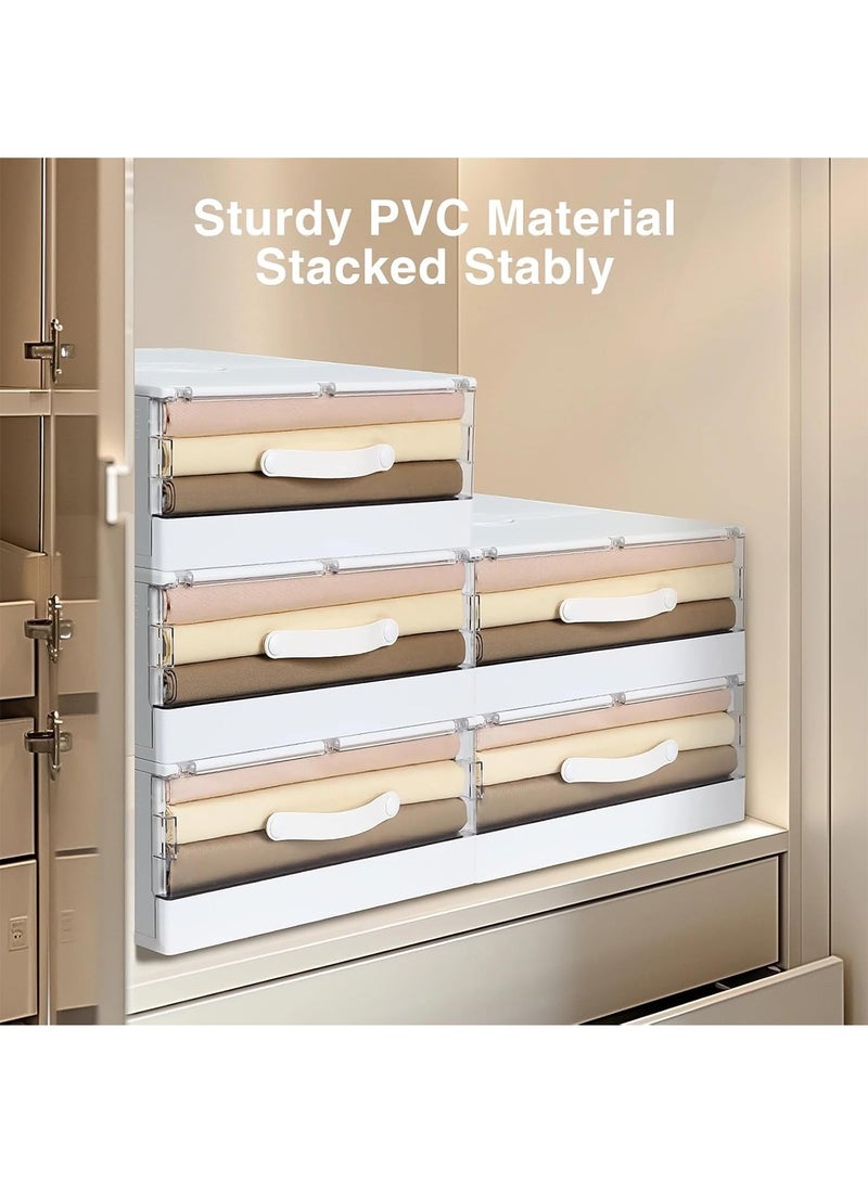 LIMOS Bed Sheet Storage Organizer Plastic Foldable Closet Sheets Bedding storage with Window Handle - Image 2