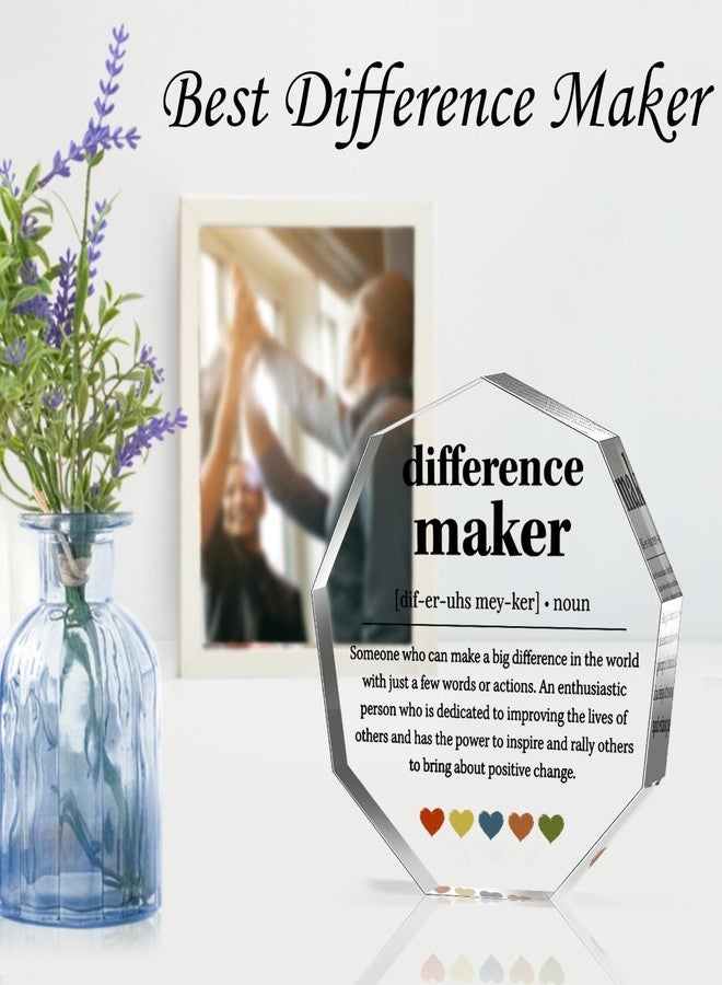 LuoHere Difference Maker Gifts Thank You Appreciation Quote Gift Idea for Leader Boss Women Best Mom Mentor Coach Boss Manager Coworker Teacher Girlfriend Girls Difference Maker Home Office Desk Decor Sign - Image 2