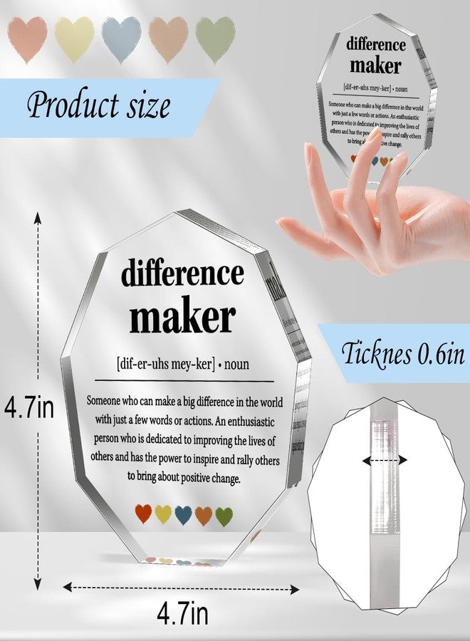 LuoHere Difference Maker Gifts Thank You Appreciation Quote Gift Idea for Leader Boss Women Best Mom Mentor Coach Boss Manager Coworker Teacher Girlfriend Girls Difference Maker Home Office Desk Decor Sign - Image 3