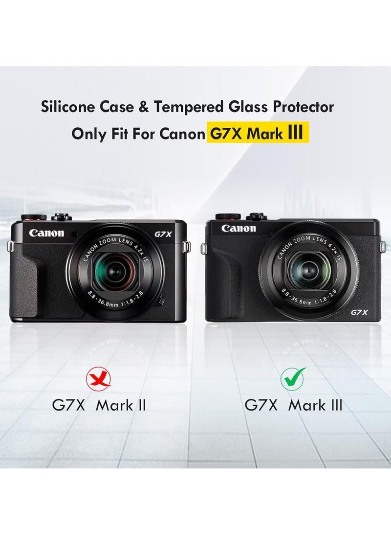 The camera case for the Canon Powershot G7 X Mark III comes with a 2 piece set of screen protectors and the full protection soft G7X III silicone case - Image 2