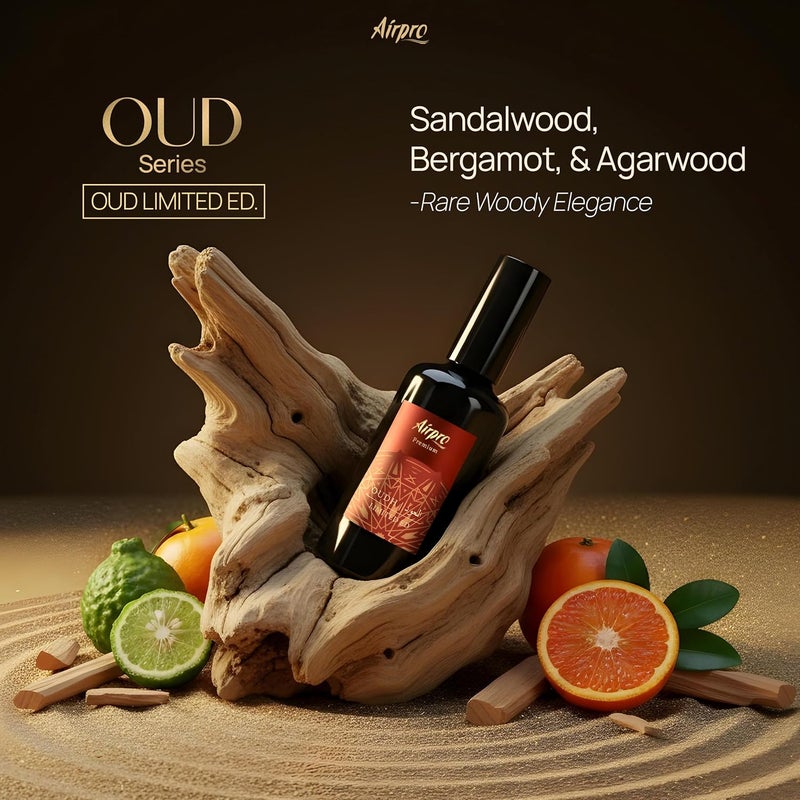 Airpro بخاخ عطر العود الفاخر - إصدار محدود لعطر السيارة | بخاخ عطر العود الفاخر طويل الأمد مع البرغموت، الورد و خشب الأجار | ملحقات سيارات فاخرة و معطرات سيارات 100 مل - Image 3