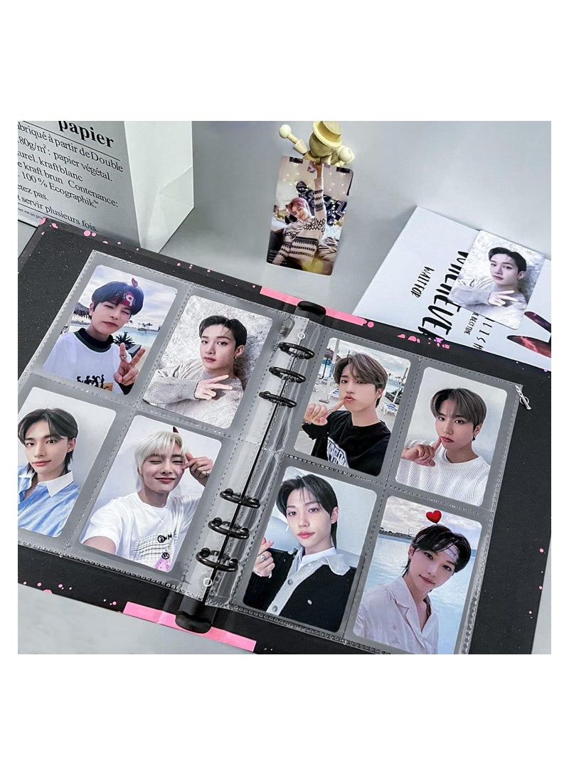 سيوسي A5 KPOP Photocard Binder 240 جيوب KPOP Photocard حامل كتاب 30 الأكمام Photocard جمع الكتاب حماة بطاقة إعادة الملء 6 حلقة بطاقة الصورة الموثق ألبوم الصور لصور الكاميرا الصغيرة - Image 3