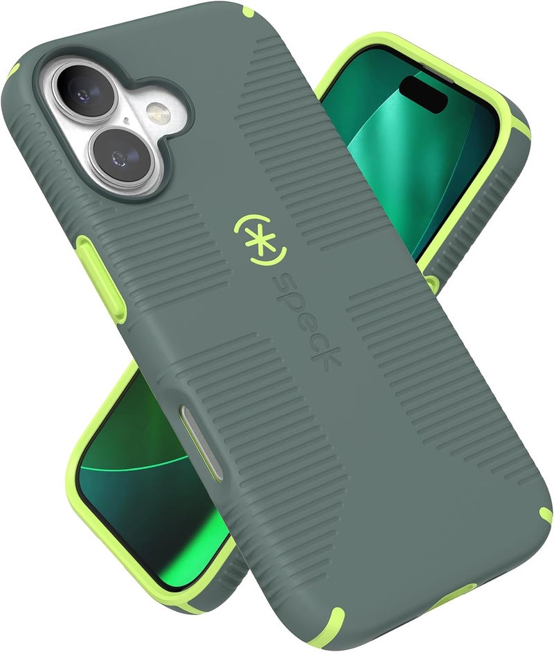 Speck Apple iPhone 17 CANDYSHELL Grip + MS NEO DRAB/Bright Green - Image 1