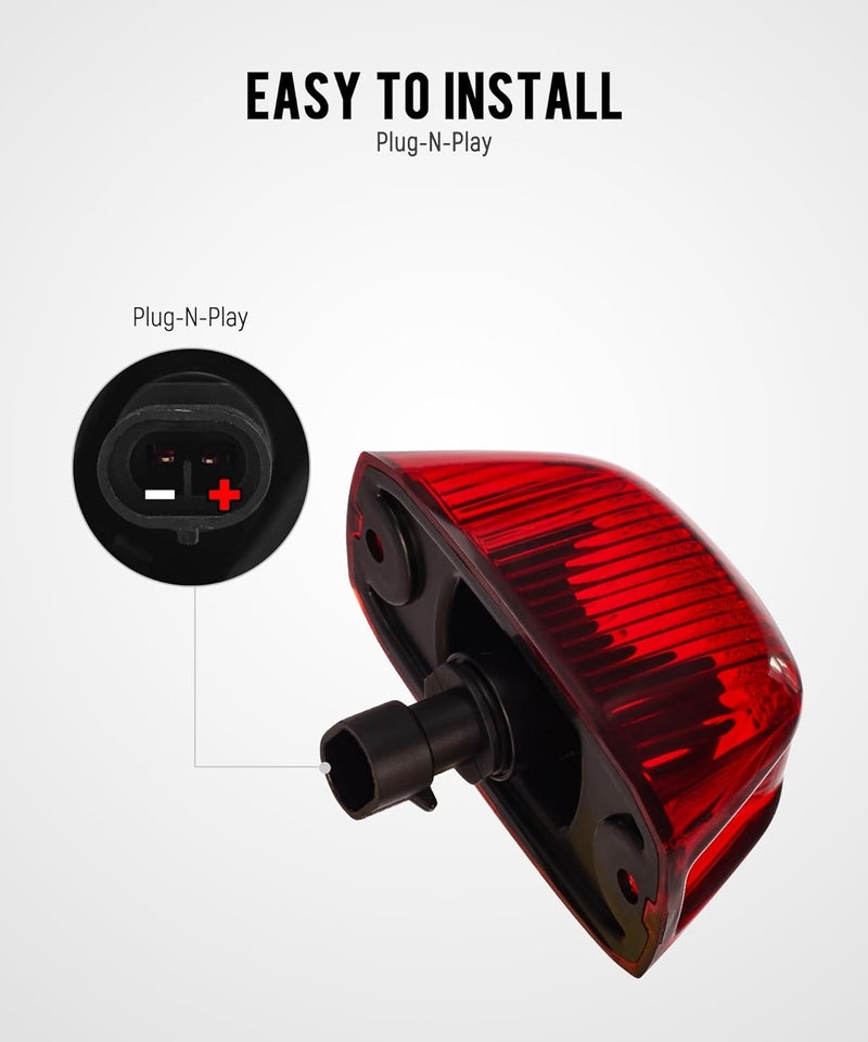 Partsam 5pcs Replacement for Ram Promaster 1500 2500 3500 Rear Cab Marker Roof Lights Rear Roof Mounted Cab Light Lamps Top Clearance Assembly 2014 2015 2016 2017 2018 2019 2020 w/replaceable Bulbs - Image 3