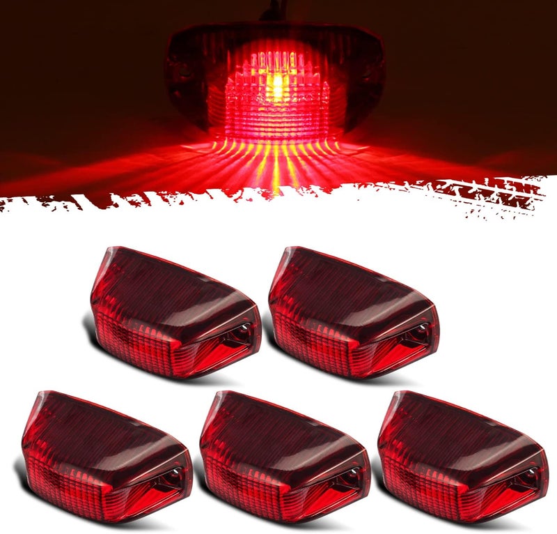 Partsam 5pcs Replacement for Ram Promaster 1500 2500 3500 Rear Cab Marker Roof Lights Rear Roof Mounted Cab Light Lamps Top Clearance Assembly 2014 2015 2016 2017 2018 2019 2020 w/replaceable Bulbs - Image 1