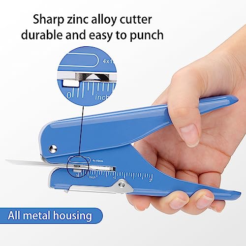 IMLIKE Handheld Badge Slot Hole Punch: Imlike Card Punch with Garbage Collector, Slot Puncher for PVC ID Card, Business Card, Name Tag and Luggage tag, 19/32" x 5/32" Hole, All Metal Construction - Image 4