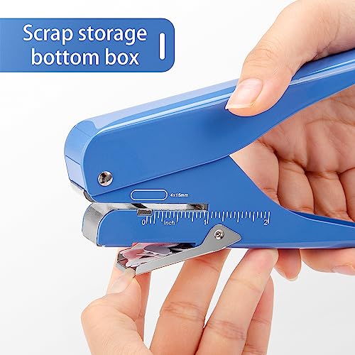 IMLIKE Handheld Badge Slot Hole Punch: Imlike Card Punch with Garbage Collector, Slot Puncher for PVC ID Card, Business Card, Name Tag and Luggage tag, 19/32" x 5/32" Hole, All Metal Construction - Image 5