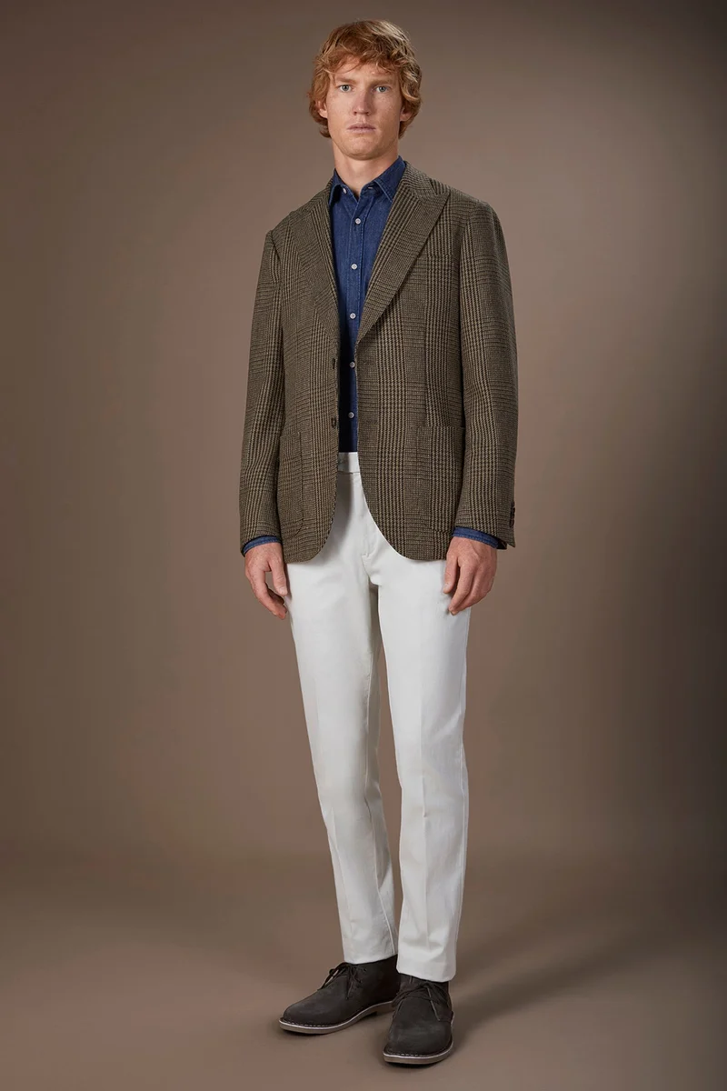 Classic men's chinos in regular fit with stretch twill construction - Ice