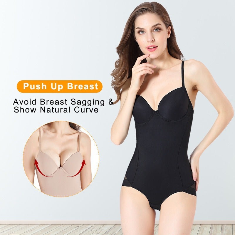 Summer Ultra-Thin Shaping Bodysuit with Tummy Control and Push-up, Lace-up Waist Cincher, Breathable Women's Shapewear - Image 1