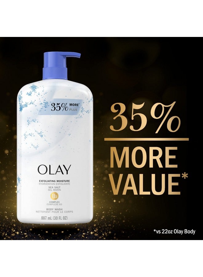 Olay غسول جسم مقشر ومرطب للنساء مع ملح البحر وفيتامين ب3 30 أونصة سائلة (عبوة من 4) - Image 4