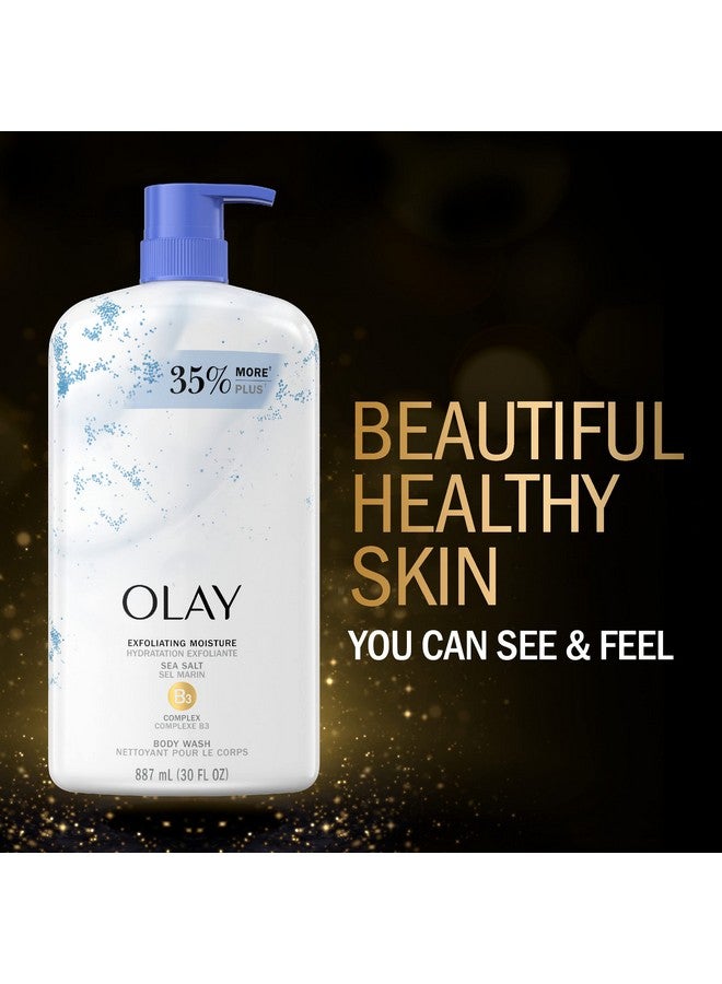 Olay غسول جسم مقشر ومرطب للنساء مع ملح البحر وفيتامين ب3 30 أونصة سائلة (عبوة من 4) - Image 3