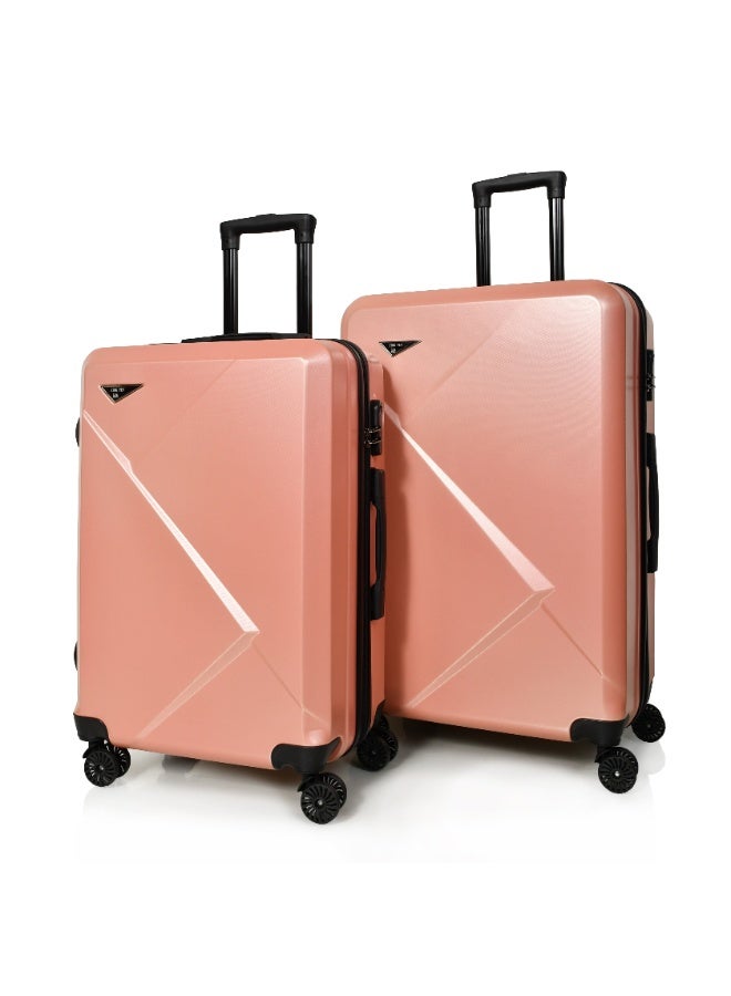 MORANO Hard-Side Luggage Set for Unisex Lightweight 4 Double Wheeled Suitcase with Built-In Type Lock (Set of 3 Pcs,roze gold - Image 3