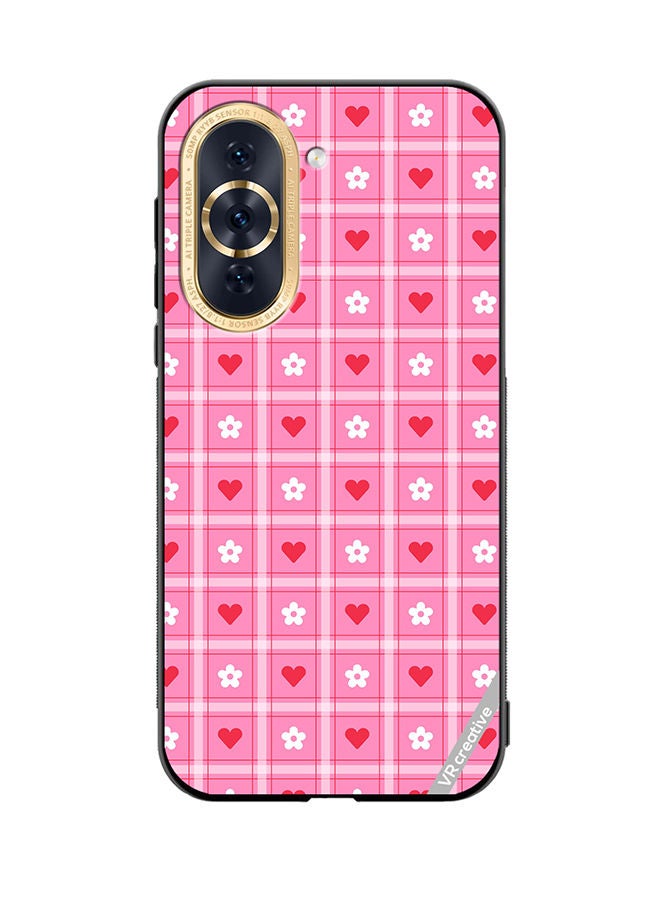 VR CREATIVE Protective Case Cover For Huawei Nova 10 Cute Heart Love Daisy Flower Red Pink Design Multicolour - Image 1