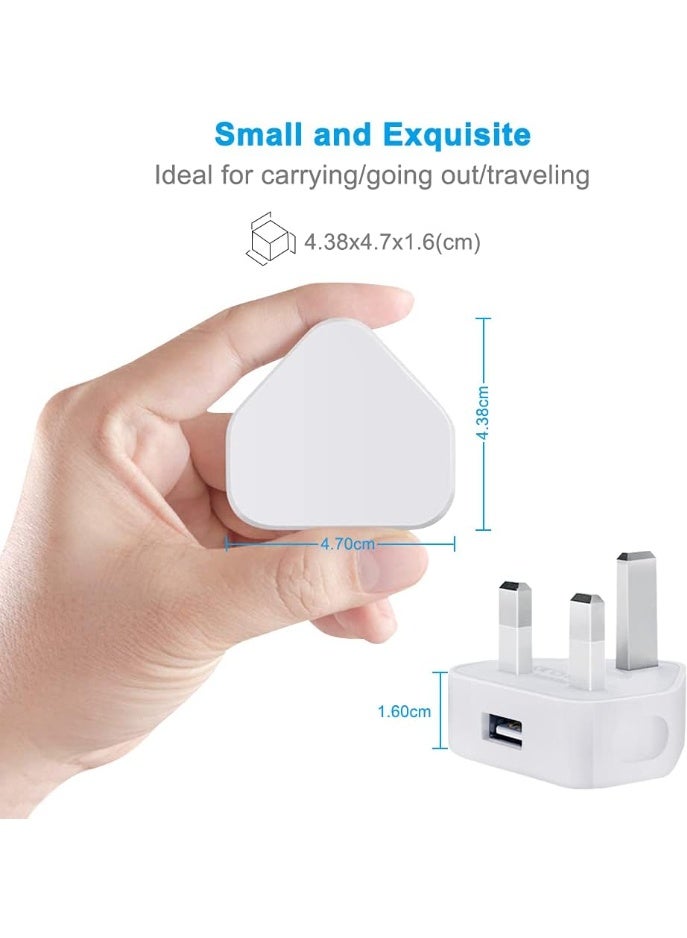 MUNTAQI 2 Pack Fast Charger Plug & Lightning Cable – 3-Pin USB Wall Charging Adapter with 1M Cable – Compatible with iPhone 14/13/12/11 Pro Max/XR/XS/X/8/7/6, iPad & More – Quick Charge Power Adapter Set - Image 4