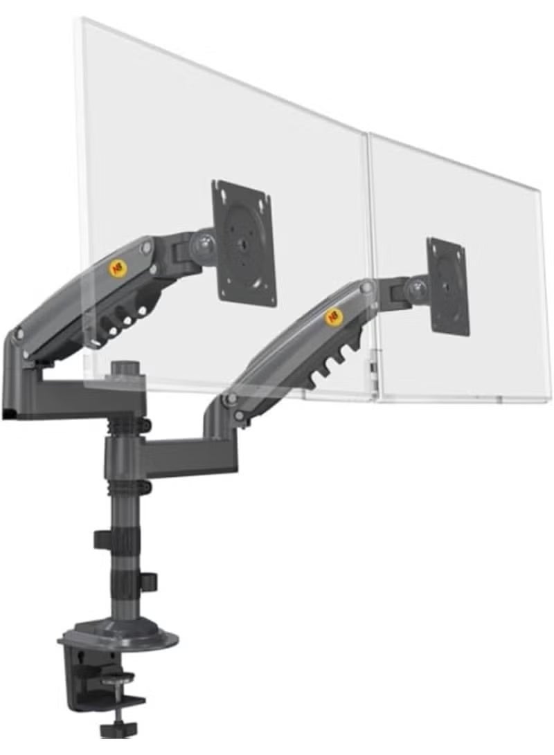 Nb H180 Dual Arm Professional 17"-27" Compatible Monitor Stand with Shock Absorbers & Lift - Image 1