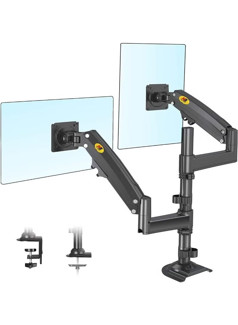 Nb H180 Dual Arm Professional 17"-27" Compatible Monitor Stand with Shock Absorbers & Lift - Image 4