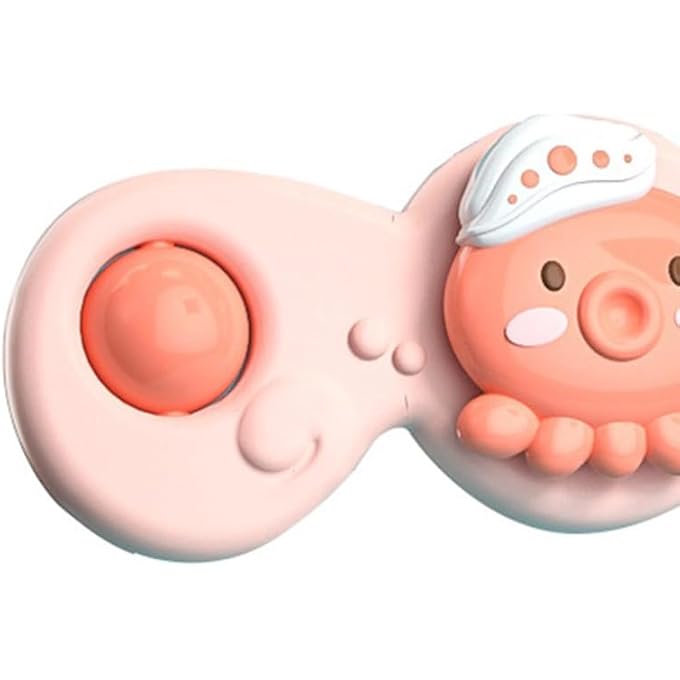 Bewinner Edge Suction Cup Rotating Toy Strong Suction Interesting Toy for Fine Hand Movement Exercises (2 Heads Pink 1.1oz) - Image 4