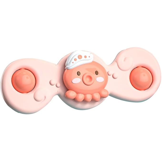 Bewinner Edge Suction Cup Rotating Toy Strong Suction Interesting Toy for Fine Hand Movement Exercises (2 Heads Pink 1.1oz) - Image 5