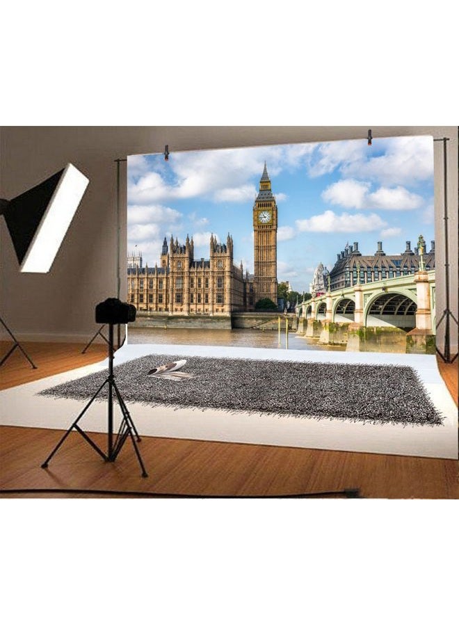 Leyiyi 8x6ft Photography Background Big Ben Backdrop England Parliament House Westminster Bridge London Travel Landmark European Wedding Sky Cloud River Photo Portrait Vinyl Studio Video Prop - Image 3