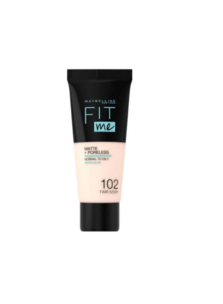 MAYBELLINE NEW YORK Fit Me! Matte Poreless Foundation 102 Fair Ivory - Image 1