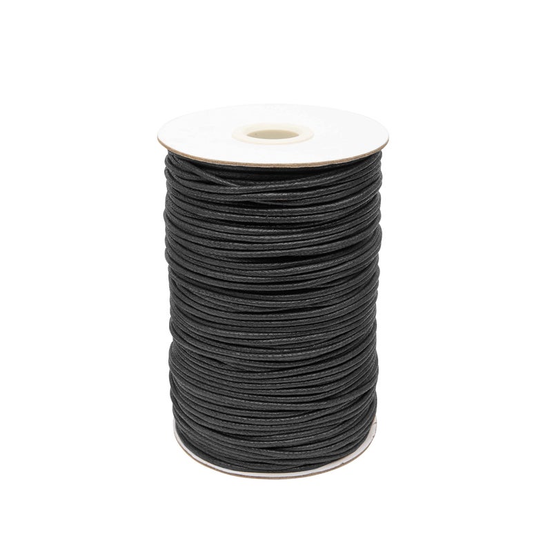 Realm Waxed Cord Cotton  Bracelets Necklaces Jewellery Thread Shamballa Macrame 2mm Black  5m