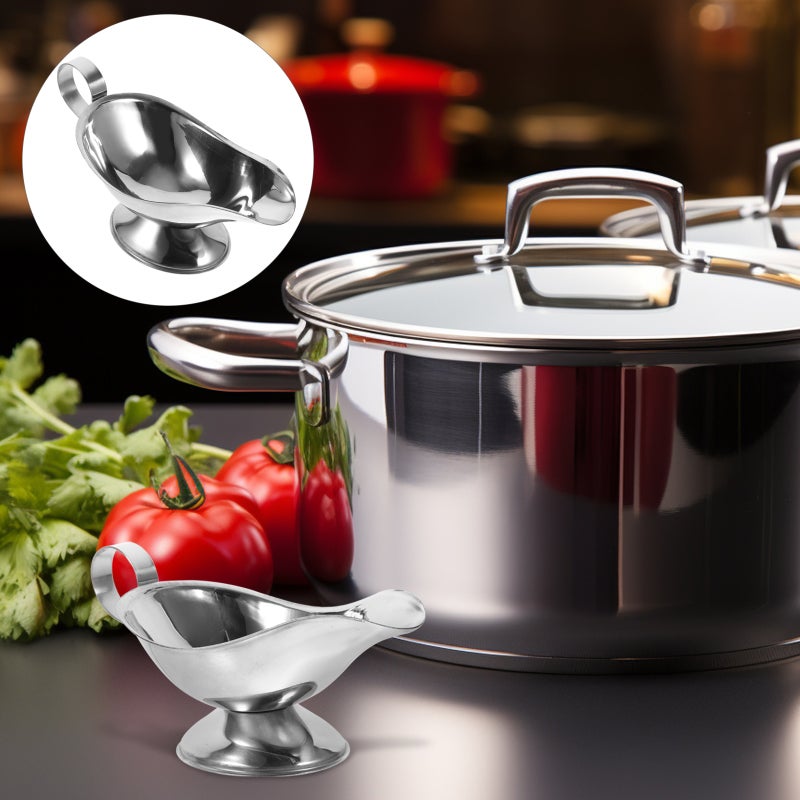 Stainless Steel Sauce Pot Sauce Storage Holder Home Sauce Container Restaurant Sauce Cup (21x9.5x8cm) - Image 1