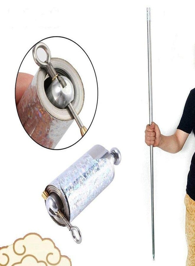 BLAGO Magic Stick Silver Appearing Pocket Cane 1 Pcs Silver Stage Magic Trick Prop Stretchable Extendable Stick For Magic Tricks/Safety/Stress Relief (Pack Of 1), Kids - Image 3