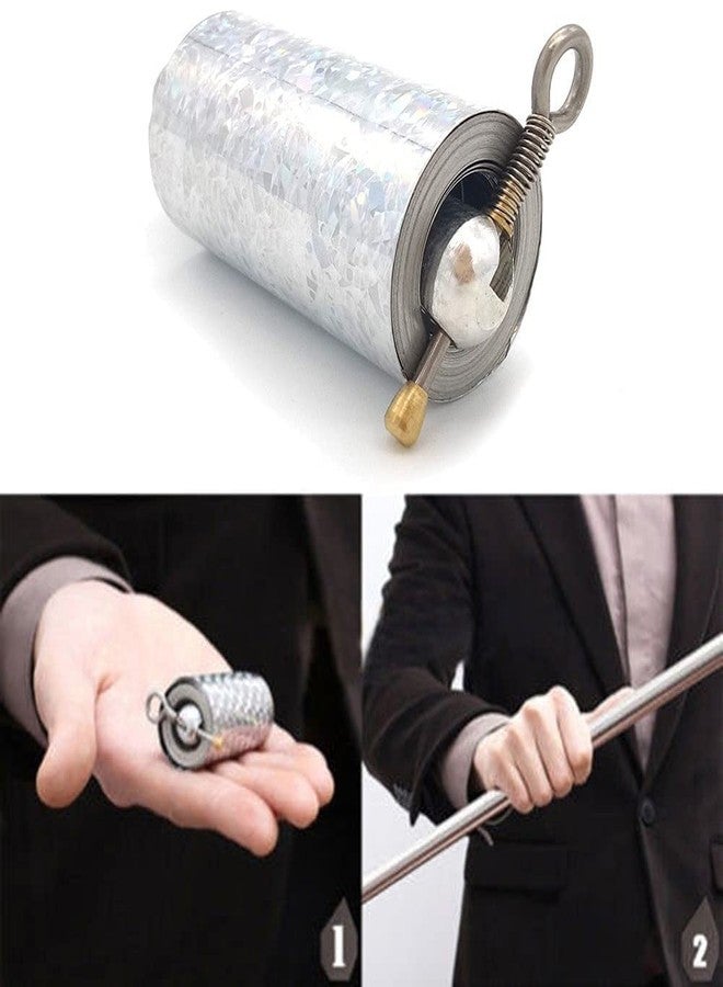 BLAGO Magic Stick Silver Appearing Pocket Cane 1 Pcs Silver Stage Magic Trick Prop Stretchable Extendable Stick For Magic Tricks/Safety/Stress Relief (Pack Of 1), Kids - Image 4
