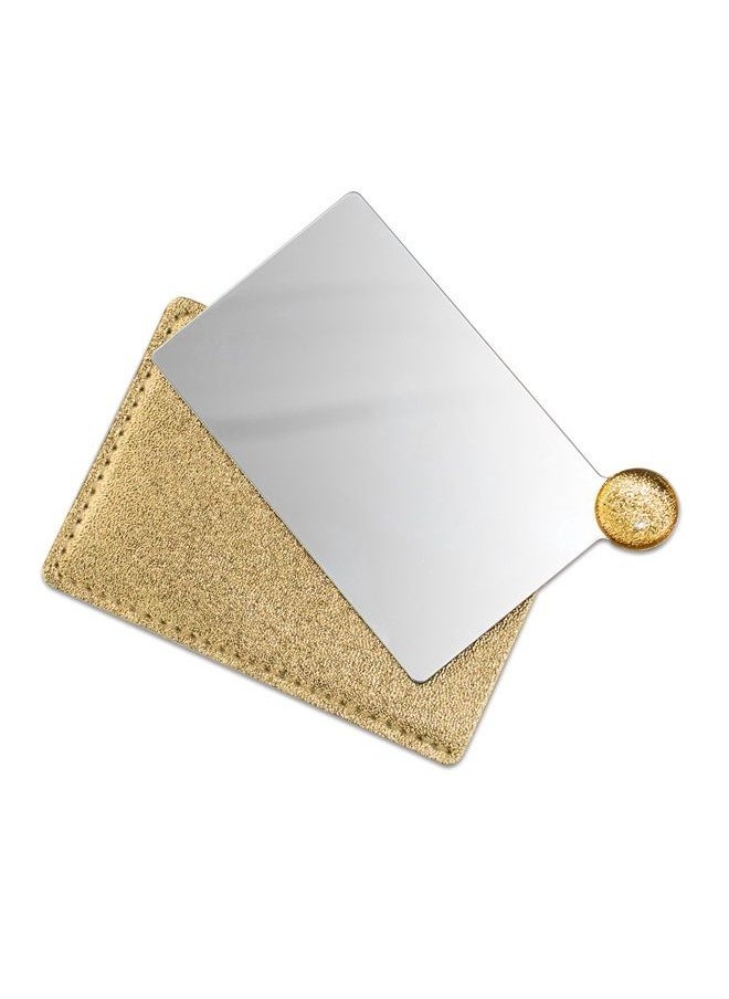 IBEET Unbreakable Stainless Steel Makeup Mirrors,Vanity Mirror Small for Purse Handbag Travel, Rectangular Handheld Compact Pocket Mirror Tiny Wallet Mirror Plate for Makeup  - Image 1