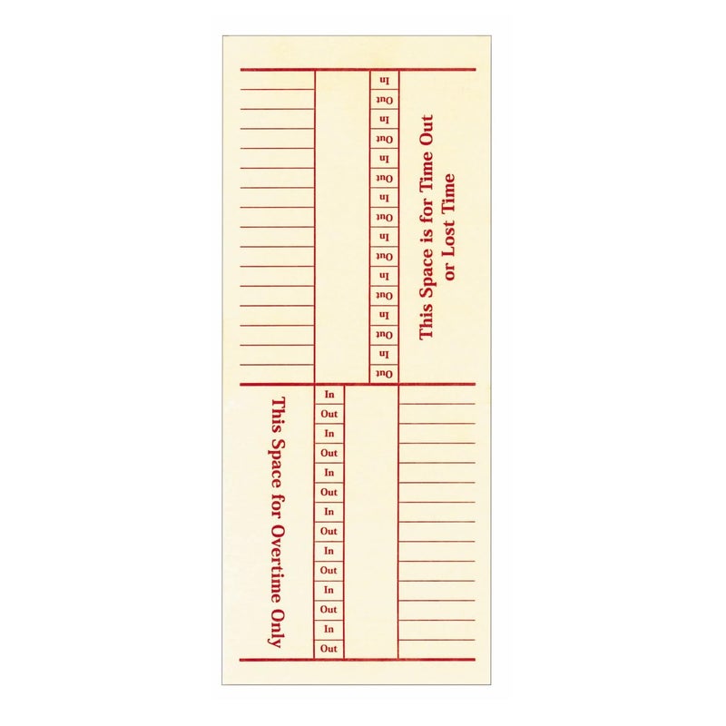 Adams Time Cards, Weekly, 2-Sided, Overtime Format, 3-3/8" x 8-1/4", Manila, Green/Red Print, 200-Count (9660-200) - Image 3