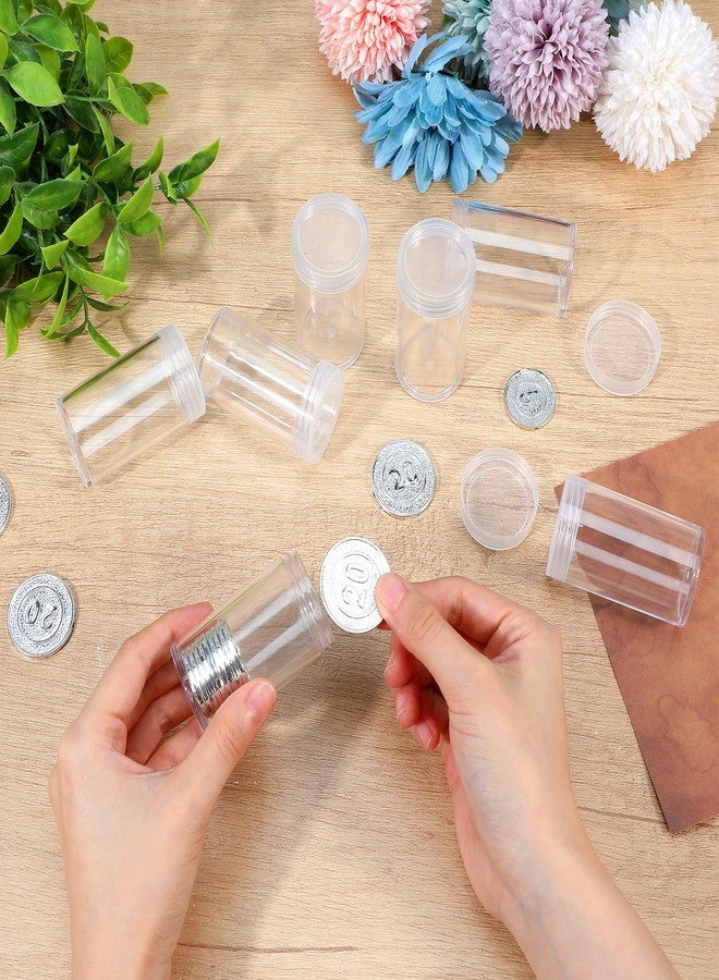 Caeuiciw 30 Pcs Half Dollar Coin Tubes Clear Plastic Half Dollar Storage Tubes with Screw Lid Containers for Coins Collection Supplies (2.6 x 1.3 Inch) - Image 5