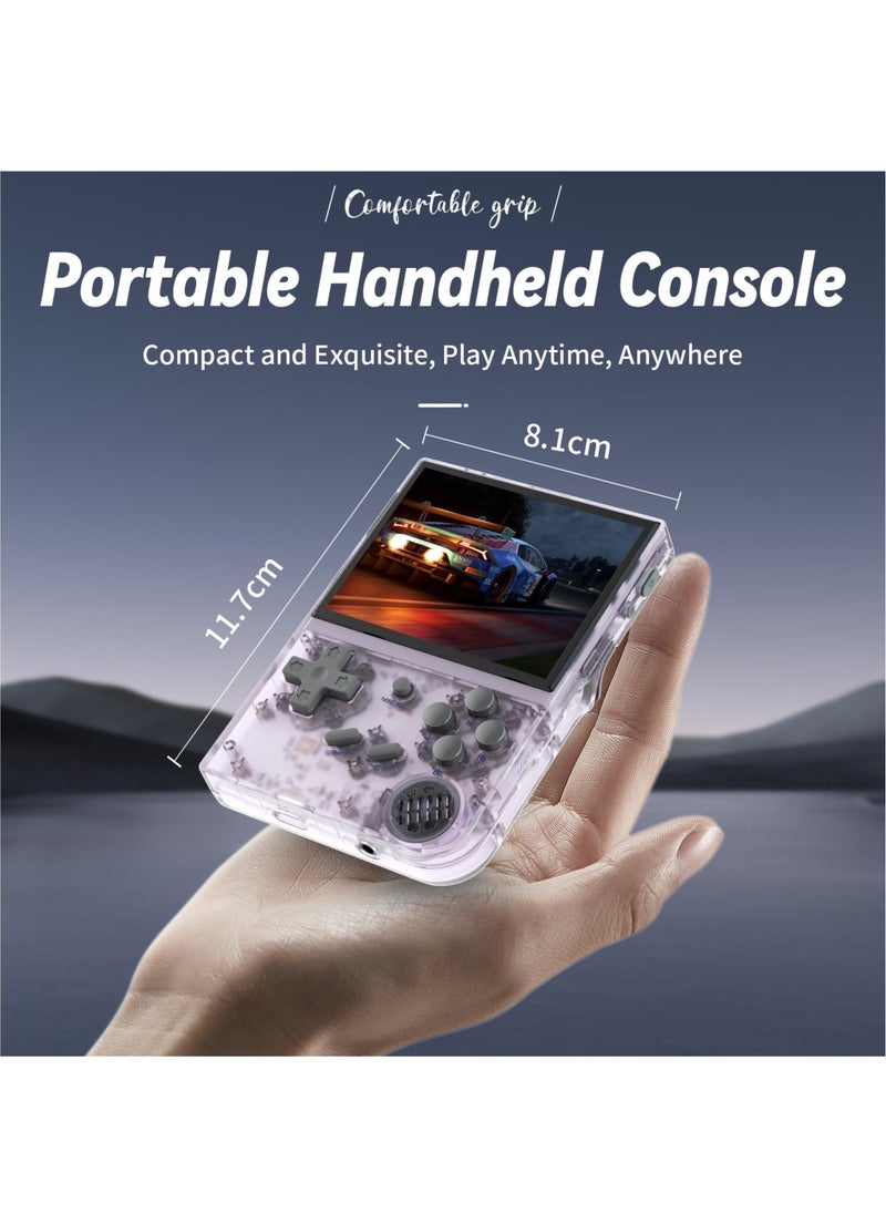ANBERNIC  - RG35XX 2024 New Version Retro Handheld Game Console, Upgraded Chip, Linux System 3.5-Inch IPS Screen Built-in 128G TF Card and 13000+ Classic Games, Support HDMI TV Output (Purple 128G) - Image 1