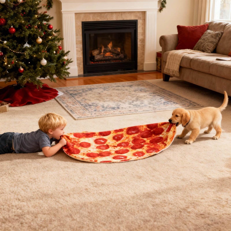 Acteb Pepperoni Pizza Blanket Baby Stuff Shower White Elephant Gifts for Kids Throw Blankets Wrap Swaddle Toddler Boy Girl Party Novelty Gag Pets Soft Fleece 40in - Image 4