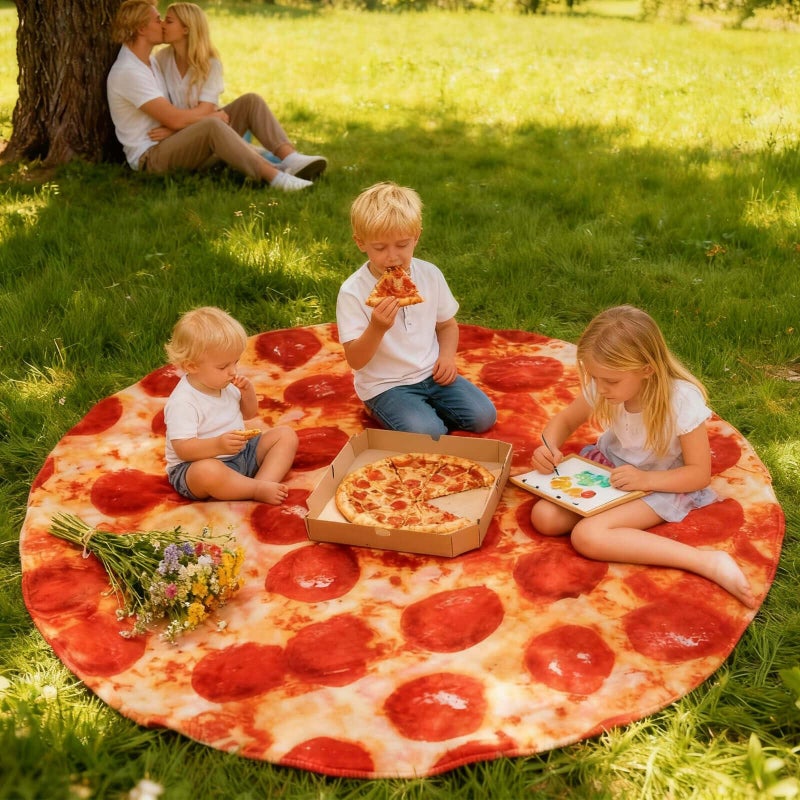 Acteb Pepperoni Pizza Blanket Baby Stuff Shower White Elephant Gifts for Kids Throw Blankets Wrap Swaddle Toddler Boy Girl Party Novelty Gag Pets Soft Fleece 40in - Image 5