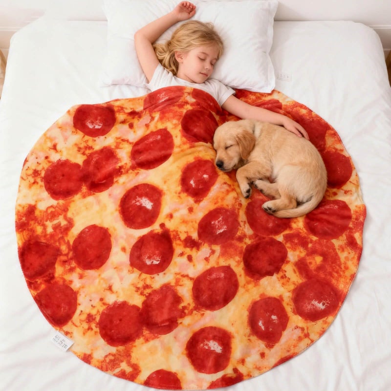 Acteb Pepperoni Pizza Blanket Baby Stuff Shower White Elephant Gifts for Kids Throw Blankets Wrap Swaddle Toddler Boy Girl Party Novelty Gag Pets Soft Fleece 40in - Image 3