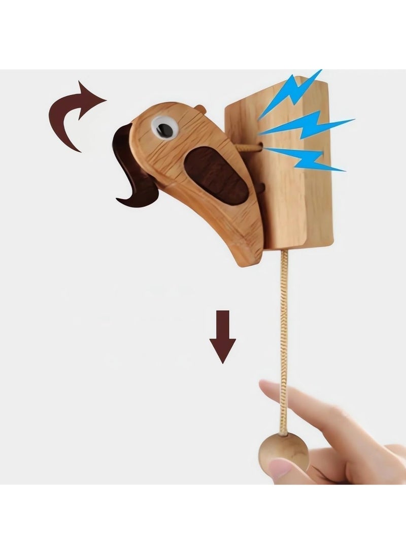 SYOSI Woodpeecker Doorbell Design Doorbell Birds Wooden Handmade Creative Door Knocker Mechanical Interesting Door Bell Door Knocker Triggers with Pull Rope Retro Doorbell - Image 3