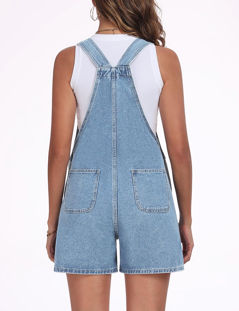 Skirt BL Denim Overall Shorts for Women Casual Adjustable Straps Bib Jean Short Overalls Shortalls with Pockets Summer - Image 2