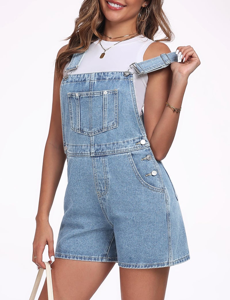 Skirt BL Denim Overall Shorts for Women Casual Adjustable Straps Bib Jean Short Overalls Shortalls with Pockets Summer - Image 3