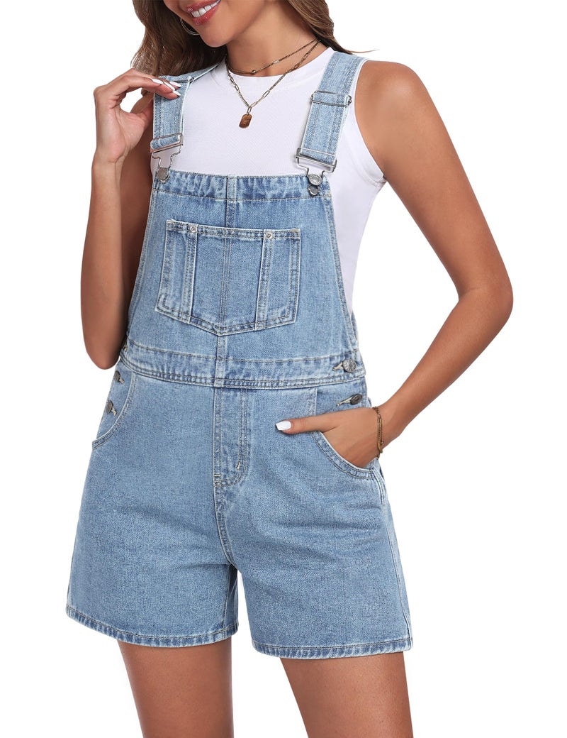 Skirt BL Denim Overall Shorts for Women Casual Adjustable Straps Bib Jean Short Overalls Shortalls with Pockets Summer - Image 1