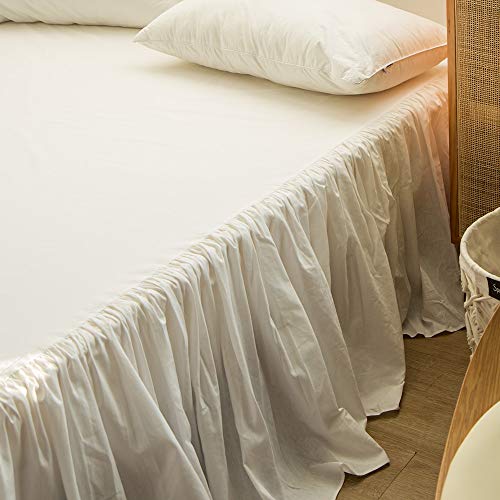 Simple&Opulence Belgian Linen Bed Skirt with Classic 14 inch Tailored Drop Dust Ruffle, Easy Fit Breathable Premium Natural Flax- Pleated White, Queen - Image 5