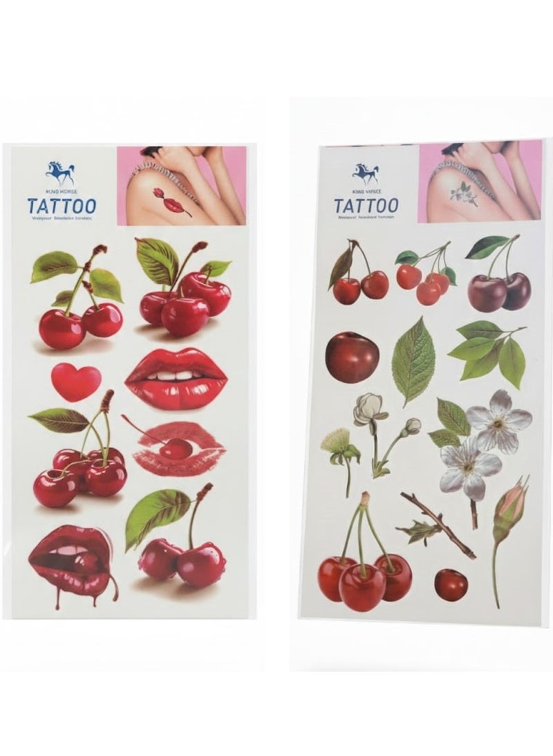 2 Sheets 3D Big Size Body Art Temporary Tattoo Stickers for Women - Image 1