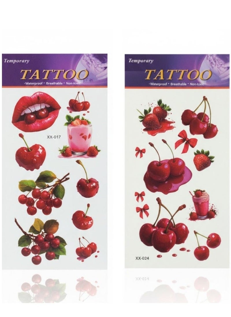 ورقتان من ملصقات الوشم المؤقتة للنساء - Image 1
