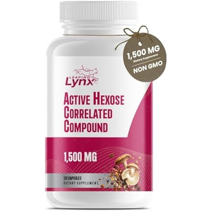 Leaping Lynx Active Hexose Correlated Compound 1500 mg, Clinically Studied Mushroom Extract for Immune System Support & Cellular Defense | 120 Capsules (40-Day Supply) | Non-GMO, Shiitake, Lion's Mane, Turkey Tail - Image 1