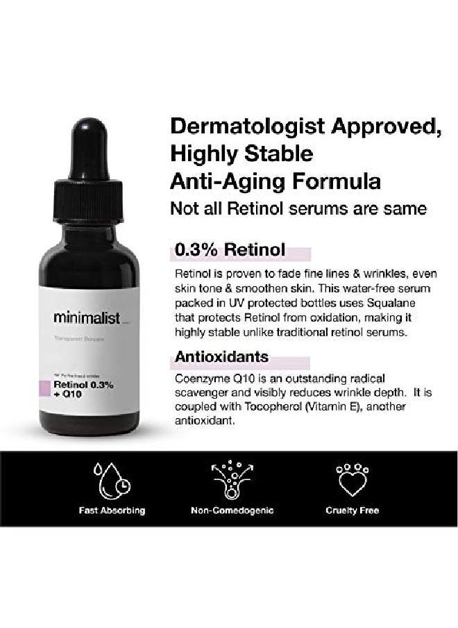 MINIMALIST 0.3% Retinol Face Serum For Anti Aging | Night Face Serum With Retinol Q10 To Reduce Fine Lines Wrinkles | For Women Men  - Image 4