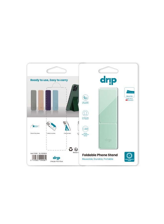 DRIP Foldable Phone Stand – Mint Green | Adjustable Portable Desk Holder for Smartphones & Tablets - Image 1