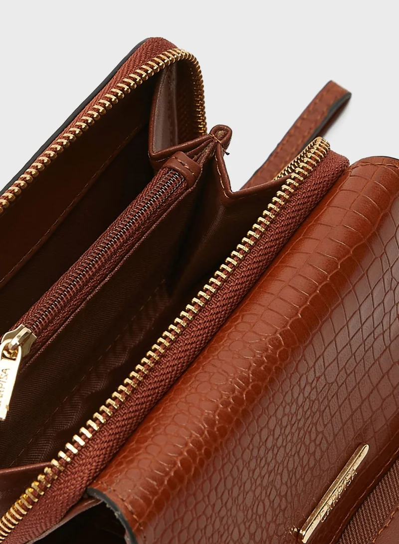 CARPISA Zip Detail Tri-Fold Purse