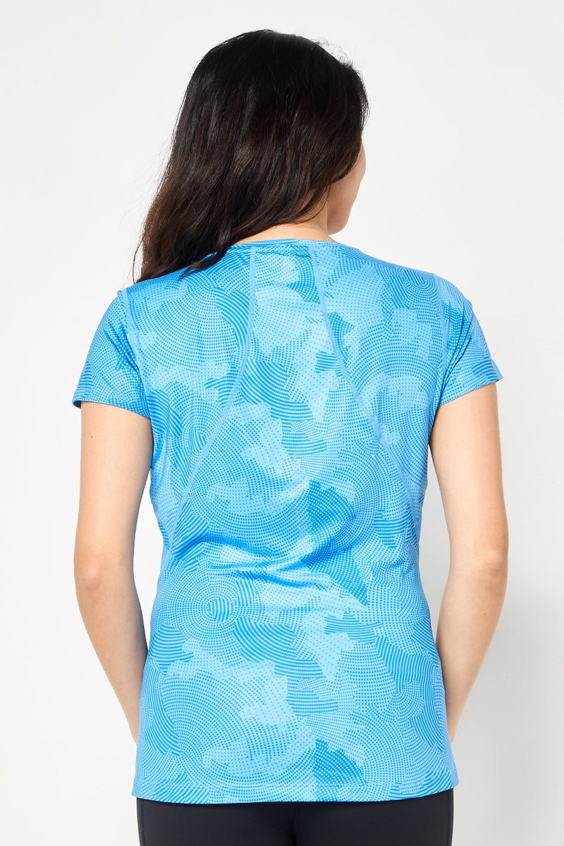 asics Women Sportswear Fit Short Sleeve Training T-Shirt, Blue - Image 2