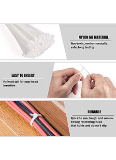 Immech Immech 12 Inch 300mm L X 36mm W MultiPurpose Cable Tie UV resistant Nylon Zip Wire Organizer Self Locking Tie Color White Pack of 200Pcs  - Image 5