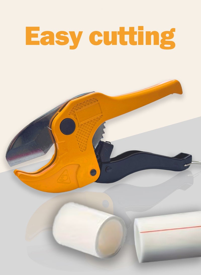 LOOPITYS Pipe Cutter 42MM PPR/PEX/PVC/PU/PP (from Ø1mm to Ø42mm) 1.25 inch Ratchet Adjustment Large Opening Manual Cutting Tool，for Vinyl and Rubber Tubing Cuter Tool Pipe widely used in home decoration, pipe repair,construction engineering and other felds. - Image 2